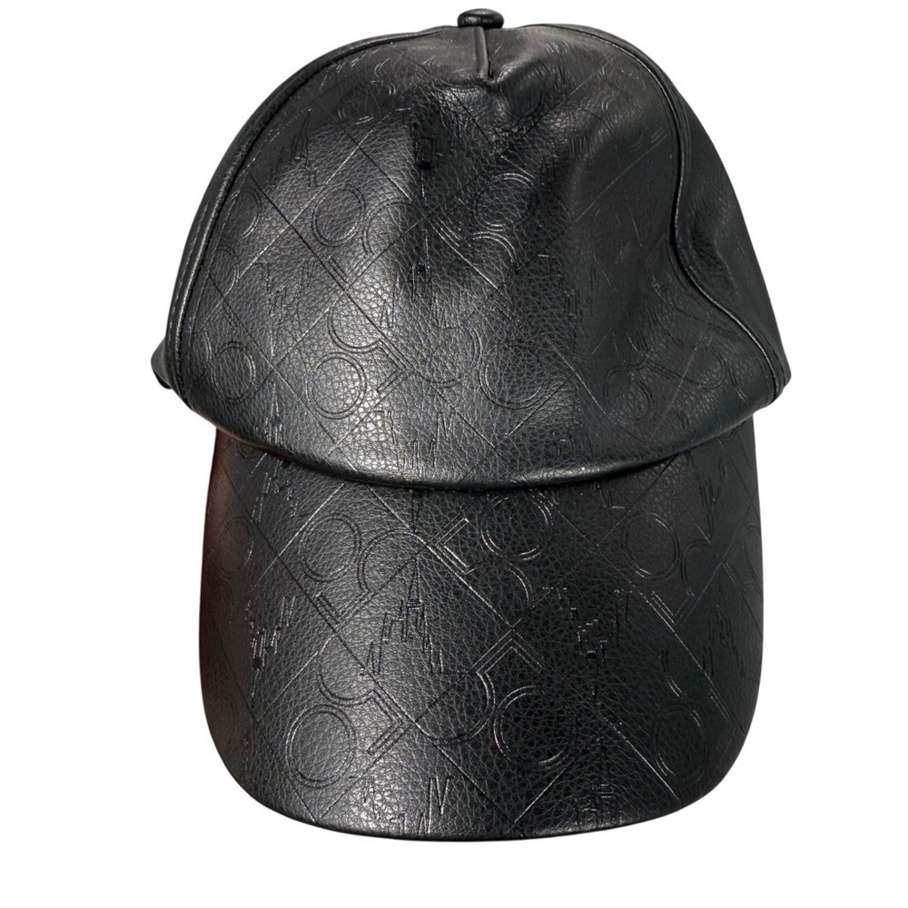 Walt Disney World 50th Anniversary Logo Black Baseball Cap Hat faux leather